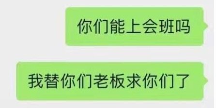 你们能上会班吗我替你们老板求你们了